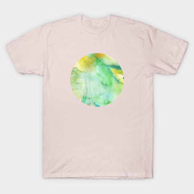 pale green watercolor circle T-Shirt by lausn